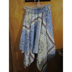 ITALIAN T-LOVE GIRL SZ 10 BEAUTIFUL PRINT BOHEMIAN UNEVEN HANDKERCHIEF HEM SKIRT